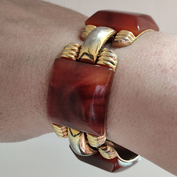 French Art Deco Albert Flamand Bakelite Bracelet - Picture 7 of 14